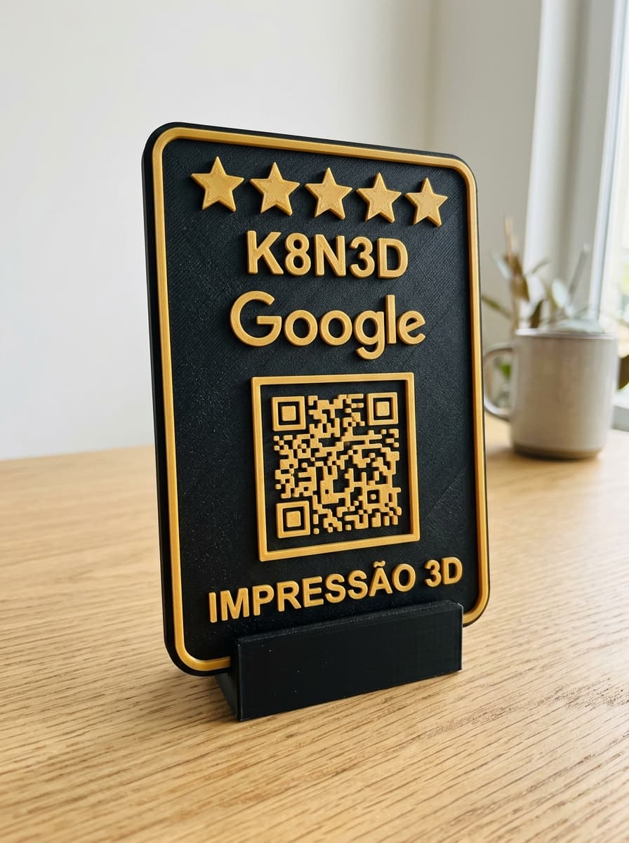 Foto Real da Placa Google Avaliações K8n3D em Impressão 3D