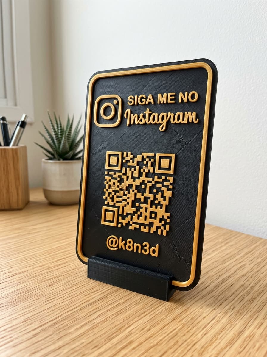 Foto Real da Placa Siga no Instagram K8n3D em Impressão 3D